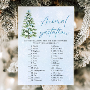 Bows Christmas Animal Gestation Baby Shower Game Invitation