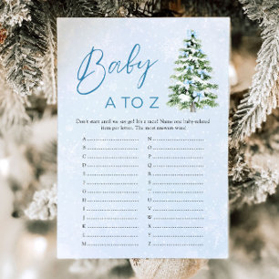 Bows Christmas Baby Items A to Z Baby Shower Game Invitation