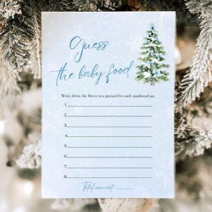 Bows Christmas Baby Shower Guess The Baby Food Invitation
