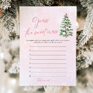 Bows Christmas Baby Shower Guess the Sweet Mess Invitation