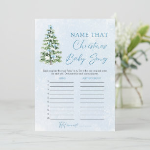 Bows Christmas Baby Shower Name That Baby Tune Invitation