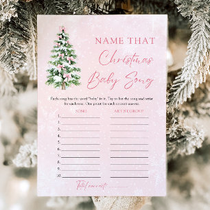 Bows Christmas Baby Shower Name That Baby Tune Invitation