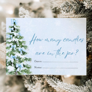 Bows Christmas How Many Candies Baby Shower Game Invitation