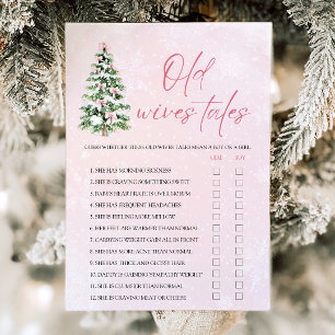 Bows Christmas Old Wives Tales Baby Shower Game Invitation