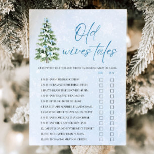 Bows Christmas Old Wives Tales Baby Shower Game Invitation