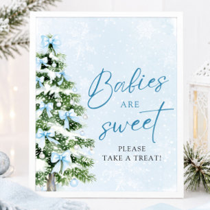 Bows Christmas Tree Babies Are Sweet Take a Treat Poster