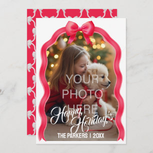 Bows Flat Holiday Card - Red