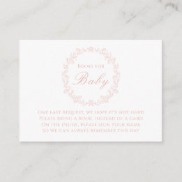 Bows & Flowers Books for Baby Shower Insert Card