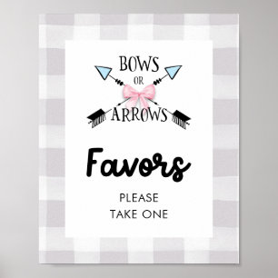Bows or Arrows Gender Reveal Favours Sign
