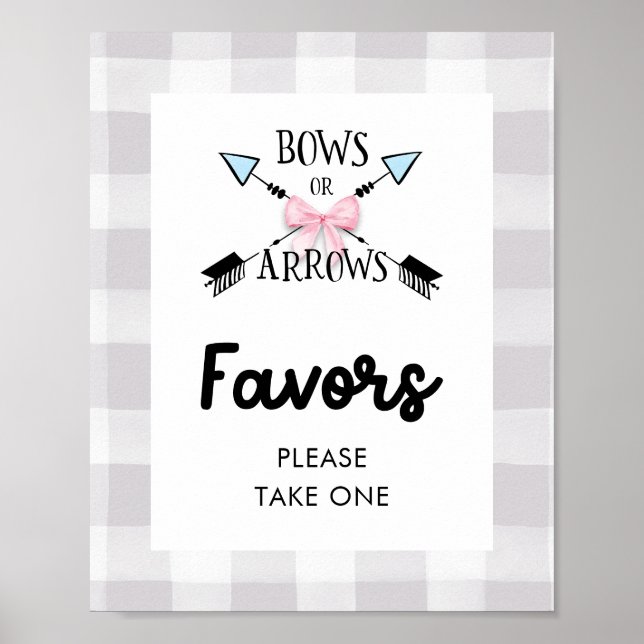 Bows or Arrows Gender Reveal Favours Sign (Front)