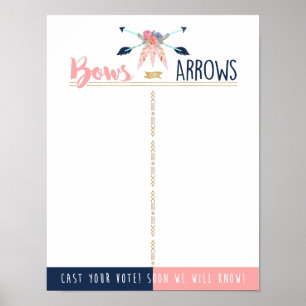 Bows or Arrows Vote the Gender Reveal Party - Boho Poster
