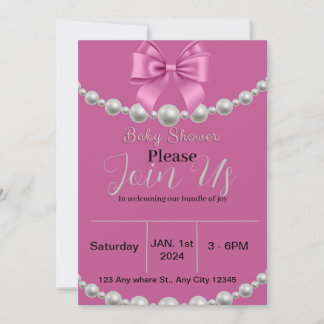 Bows & Pearls Invitation