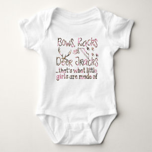 Bows, Racks, & Deer Tracks Little Girls Baby Bodysuit