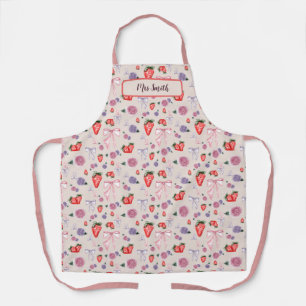 Bows, Roses & Strawberries Coquette Pattern  Apron