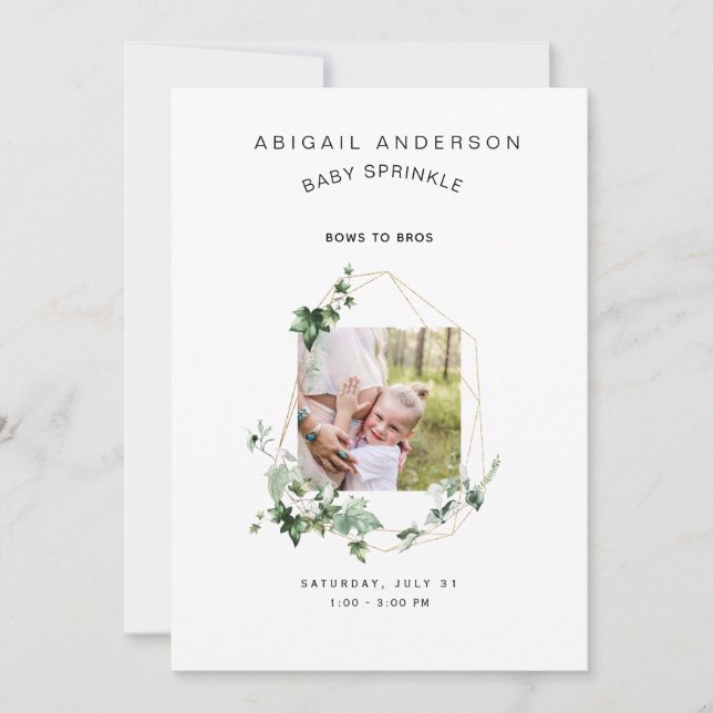 Bows to Bros Baby Sprinkle Invitation (Front)