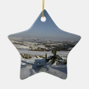 Bowstonegate Winter Cheshire Holiday Card Poster P Ceramic Ornament