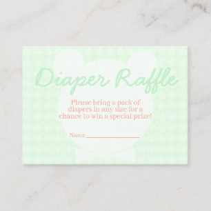 Bowtie Bear Diaper Raffle Ticket Baby Shower Enclosure Card