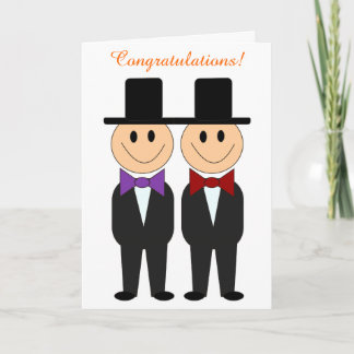 Bowtie Grooms Gay Wedding Card