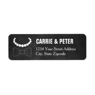 Bowties and Pearls Wedding Return Address Label