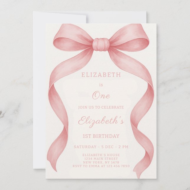 Bowtiful Birthday Invitation (Front)