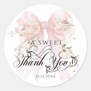 Bowtiiful One 1st Birthday Floral Bow Girls Classic Round Sticker