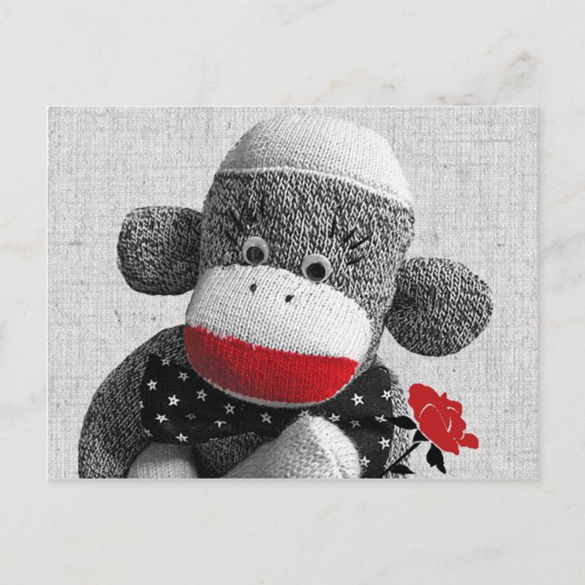 Bowty The Sock Monkey Postcard (Front)