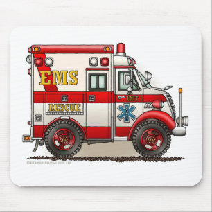 Box Ambulance EMS EMT Emergency Mouse Pad