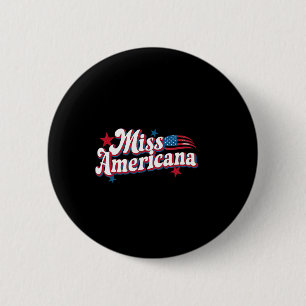Box America 4th Of July Miss Americana Retro 6 Cm Round Badge
