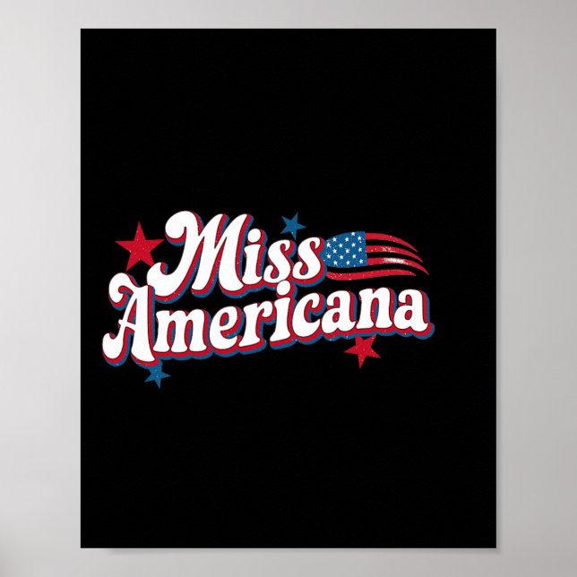 Box America 4th Of July Miss Americana Retro  Poster (Front)