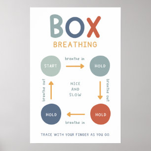 Box Boho Breathing Technique Classroom Poster