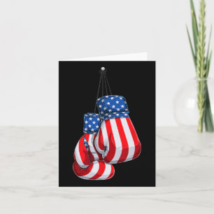 Box Gloves American Flag 4th Of July Boxing  Card