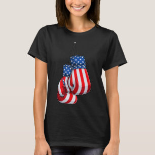 Box Gloves American Flag 4th Of July Boxing T-Shirt