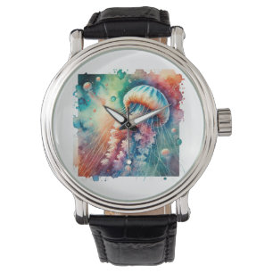 Box Jellyfish 050824AREF128 - Watercolor Watch