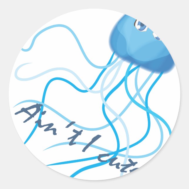 box jellyfish: Ain't I cute? Classic Round Sticker (Front)
