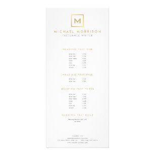 BOX LOGO with YOUR INITIAL/MONOGRAM Gold/White Rack Card