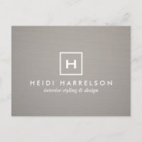 BOX LOGO with YOUR INITIAL/MONOGRAM on GRAY LINEN