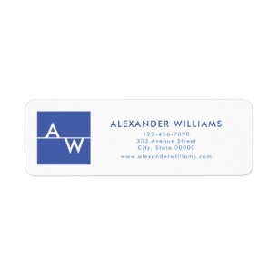 Box Monogrammed Formal Return Address Label