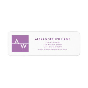 Box Monogrammed Formal Return Address Label