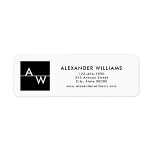 Box Monogrammed Formal Return Address Label