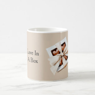 Box of Chocolate Hearts Cream Bow Coffee Mug