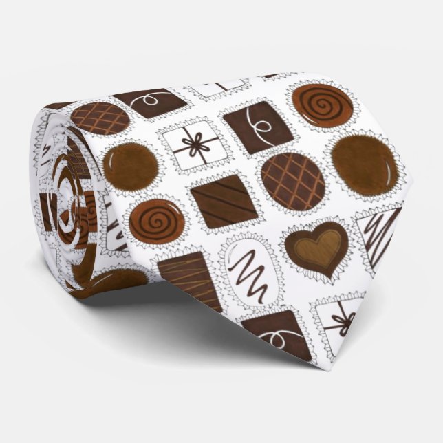 Box of Chocolate Valentine's Day Chocolatier Candy Tie (Rolled)