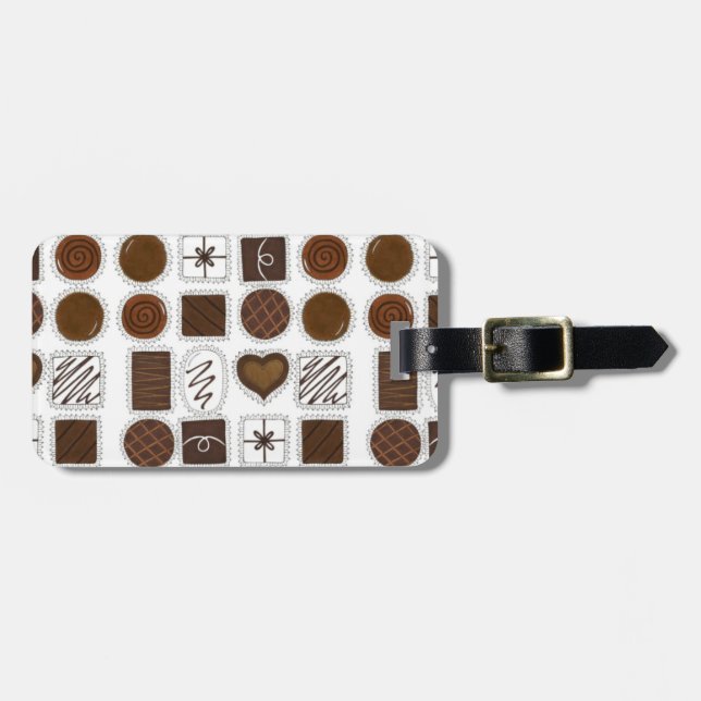Box of Chocolates Chocoholic Candy Chocolatier Luggage Tag (Front Horizontal)