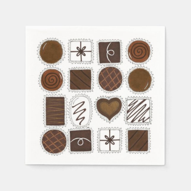 Box of Chocolates Valentine's Day Valentine Napkin (Front)