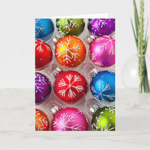 Box of Snowflake Christmas ornaments Holiday Card