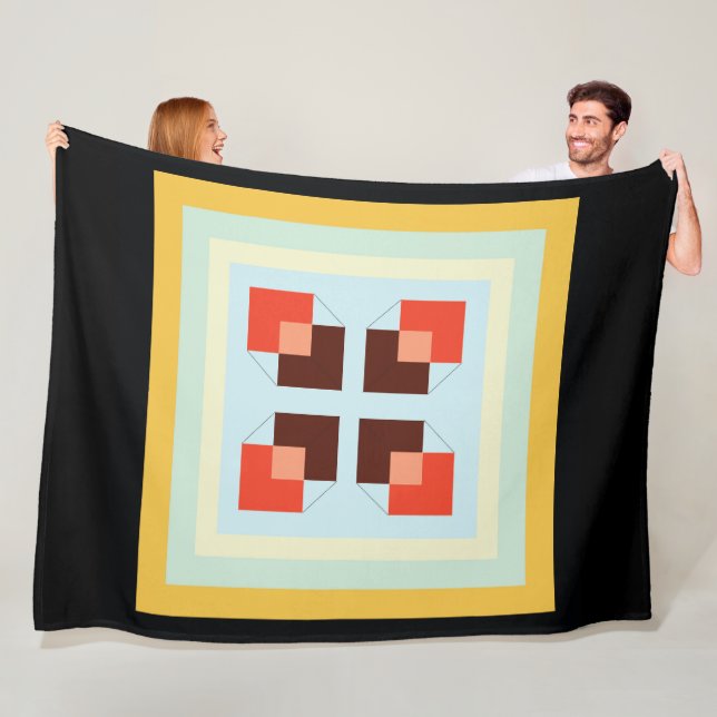 box texture modern square yellow light soft tile c fleece blanket (In Situ)