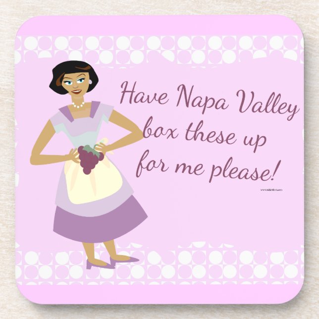 Box These Grapes Funny Kitsch Housewife Art Coaster (Front)