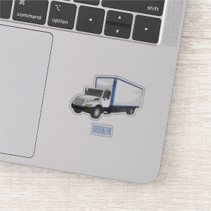 Box truck cartoon illustration