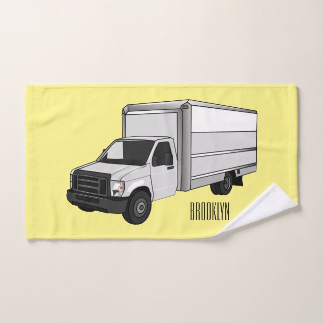 Box truck cartoon illustration bath towel set (Hand Towel)