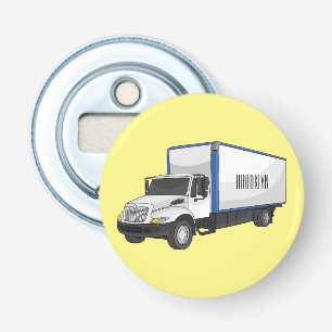 Box truck cartoon illustration bottle opener