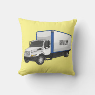 Box truck cartoon illustration cushion